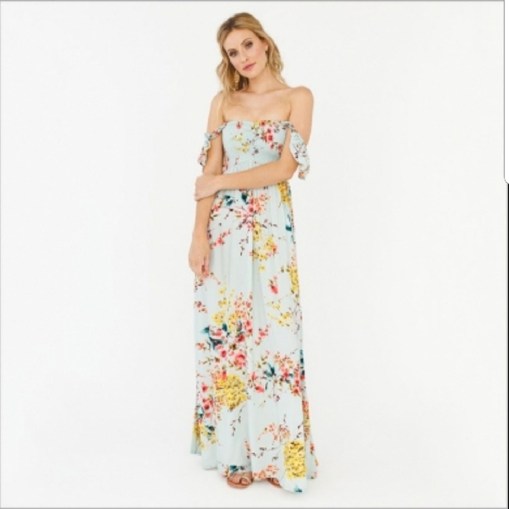 plum pretty sugar Charlotte off shoulder dress